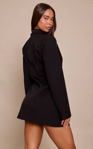 Black Robe Blazer Structurée Tissée Ajustée | Taille 42 - PrettyLittleThing - Modalova
