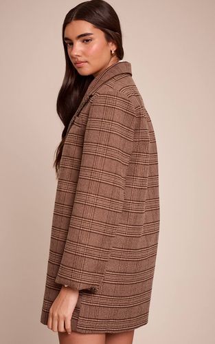 Brown Robe Blazer Structurée Oversize À Carreaux | Taille 42 - PrettyLittleThing - Modalova