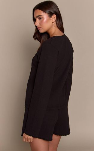 Black Ensemble Pyjama Côtelé Ample À Manches Longues | Taille XS - PrettyLittleThing - Modalova
