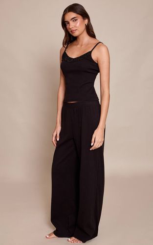 Black Pantalon De Pyjama Côtelé À Taille Élastiquée | Taille XS - PrettyLittleThing - Modalova