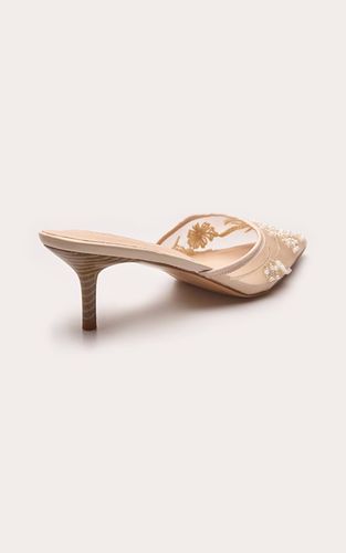 Ivory Mule À Talon Chaton Bout Pointu En Mesh À Sequins | Taille 38 - PrettyLittleThing - Modalova