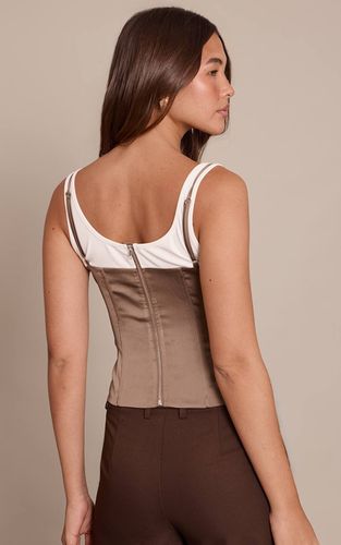 Mocha Corset Double Couche | Taille 42 - PrettyLittleThing - Modalova