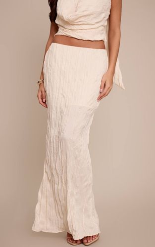 Cream Jupe Longue Tissée Froissée | Taille 42 - PrettyLittleThing - Modalova