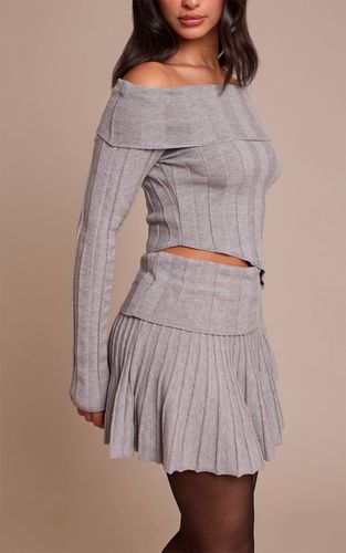 Ash Grey Mini-jupe Petite À Taille Repliée | Taille XS - PrettyLittleThing - Modalova