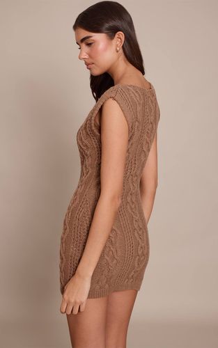 Robe Courte Mini En Maille Torsadée À Manches Courtes | Taille XS - PrettyLittleThing - Modalova