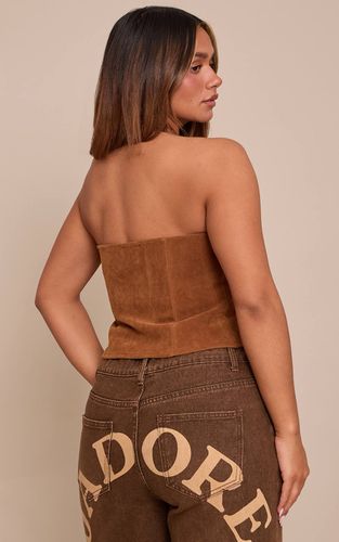 Brown Corset Shape En Synthétique Avec Col Licou Et Laçage | Taille 42 - PrettyLittleThing - Modalova