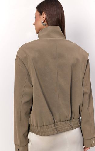 Veste Col Montant En Synthétiquecuir Pêche | Taille Small - PrettyLittleThing - Modalova