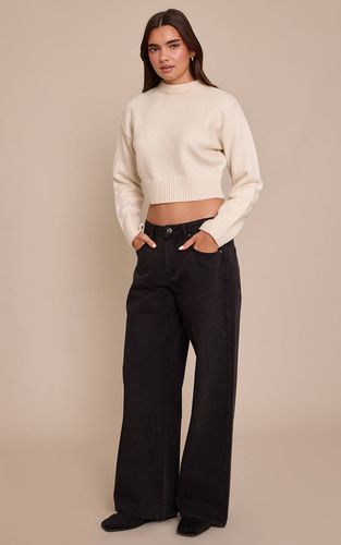Black Jean Boyfriend Taille Basse À Jambe Large | Taille 42 - PrettyLittleThing - Modalova