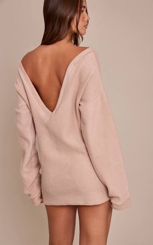 Robe Mini À Manches Longues Dos En V Brossée | Taille 42 - PrettyLittleThing - Modalova