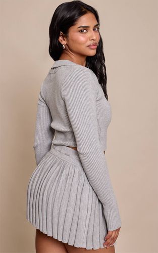 Ash Grey Haut En Maille Double Épaisseur Avec Détail De Lien Petite | Taille 42 - PrettyLittleThing - Modalova