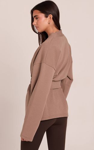 Veste De Yoga En Interlock Avec Lien À Nouer À La Taille | Taille XS - PrettyLittleThing - Modalova