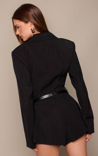 Black Combinaison-short Style Blazer Avec Ceinture | Taille 42 - PrettyLittleThing - Modalova