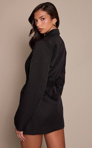 Black Robe Blazer Cache-cœur Avec Ceinture | Taille 42 - PrettyLittleThing - Modalova