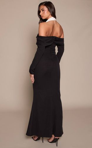 Black Robe Maxi Contrastée Monochrome | Taille 42 - PrettyLittleThing - Modalova