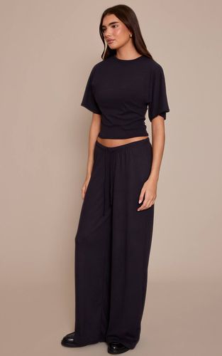 Black Pantalon Décontracté Taille Nouée Toucher Doux | Taille 32 - PrettyLittleThing - Modalova