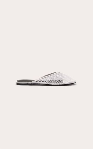 White Ballerines Mules À Découpe En V En Résille | Taille 38 - PrettyLittleThing - Modalova