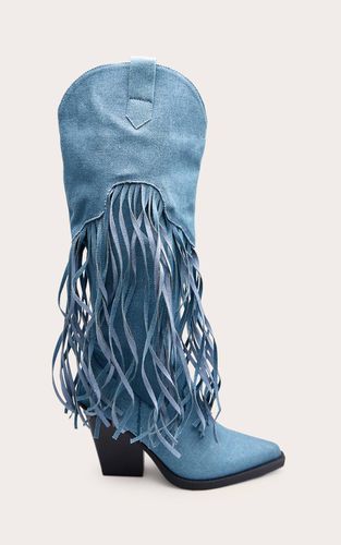 Bottes Montantes À Franges Et Talon Cubain | Taille 38 - PrettyLittleThing - Modalova