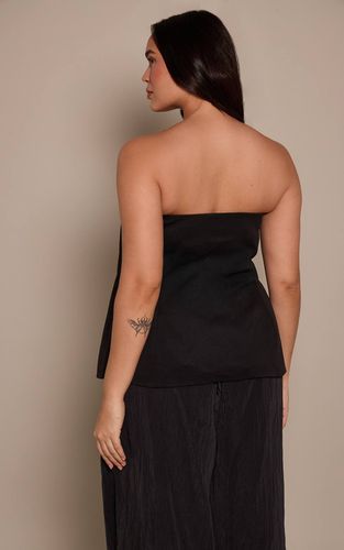 Black Corset Long Structuré En Tissu Tissé Plus | Taille 46 - PrettyLittleThing - Modalova