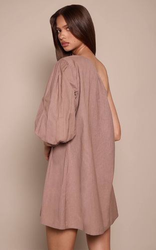 Robe Droite Asymétrique Aspect Lin | Taille 32 - PrettyLittleThing - Modalova