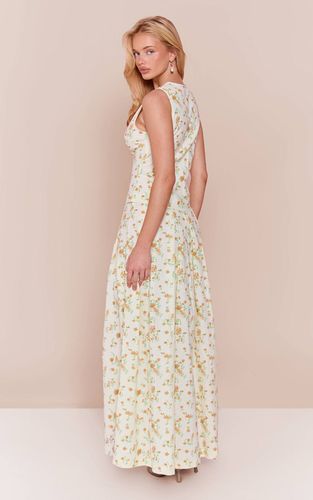 Lemon Robe Maxi Imprimée Aspect Lin À Taille Basse Et Boutonnage Devant | Taille 36 - PrettyLittleThing - Modalova