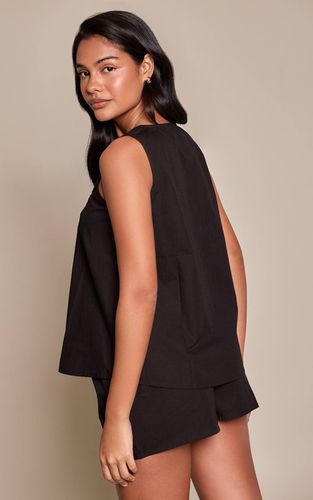 Black Short En Coton À Taille Élastiquée | Taille 32 - PrettyLittleThing - Modalova