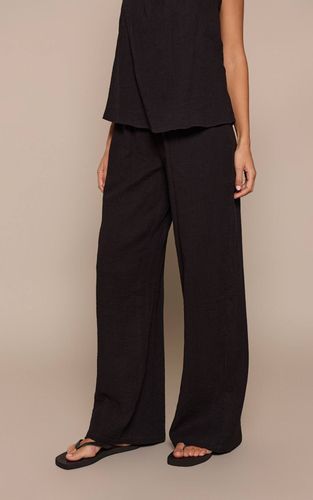 Black Ensemble Coordonné Pantalon Large Aspect Lin Texturé | Taille 32 - PrettyLittleThing - Modalova
