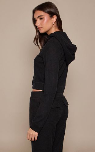 Black Haut Zippé Côtelé Gaufré Brossé | Taille 32 - PrettyLittleThing - Modalova
