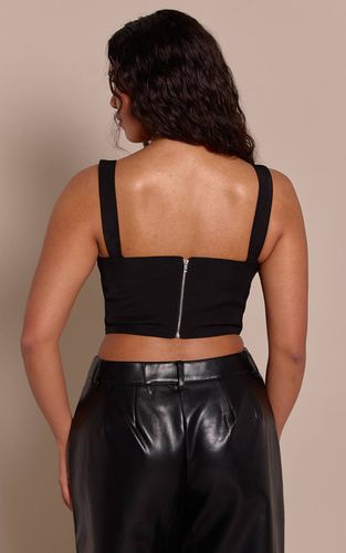 Black Top Court Corset Tissé À Détails Structurés Shape | Taille 42 - PrettyLittleThing - Modalova