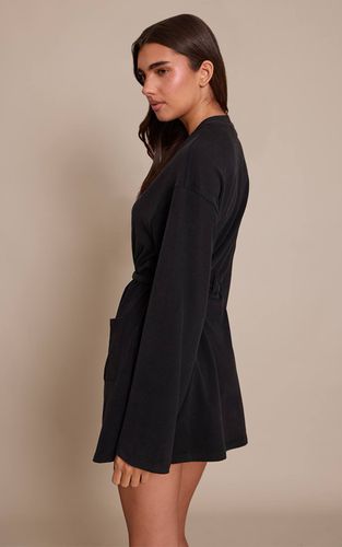 Black Robe De Chambre Courte Toucher Doux | Taille XS - PrettyLittleThing - Modalova