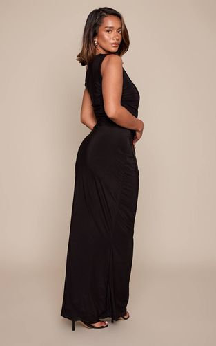 Black Robe Maxi Moulante Shape À Détail Torsadé | Taille 38 - PrettyLittleThing - Modalova