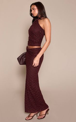 Brown Jupe Longue Coordonnée En Dentelle Avec Détail Torsadé | Taille 42 - PrettyLittleThing - Modalova