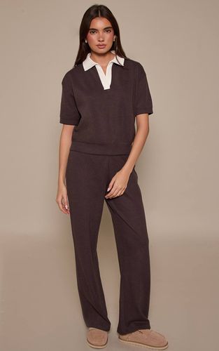 Brown Pantalon Côtelé À Taille Fine | Taille 42 - PrettyLittleThing - Modalova