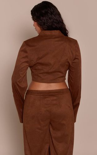 Brown Veste Zippée En Synthétique Shape | Taille 42 - PrettyLittleThing - Modalova