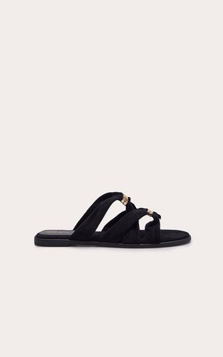 Black Sandales Mules À Brides Multiples En Synthétique Coupe Large | Taille 38 - PrettyLittleThing - Modalova