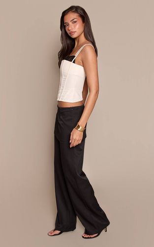 Black Pantalon Large À Détails Superposés | Taille 42 - PrettyLittleThing - Modalova