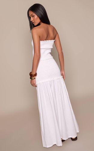 White Jupe Longue Coordonnée À Fronces Contrastées Pour Grande Taille | Taille 36 - PrettyLittleThing - Modalova