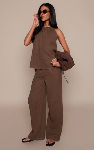 Khaki Pantalon Coordonné Tall Aspect Lin Texturé | Taille 34 - PrettyLittleThing - Modalova