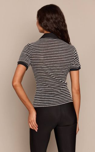 Black Haut Style Rugby À Rayures Texturées | Taille 32 - PrettyLittleThing - Modalova