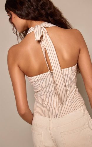 Stone Haut Caraco À Col Carré Et Dos Nu À Rayures Tissées | Taille 42 - PrettyLittleThing - Modalova