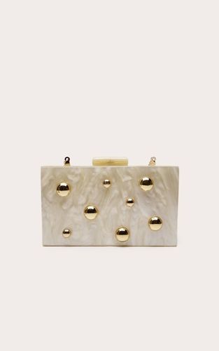 Ivory Pochette Rigide À Clous Dôme Effet Marbre - PrettyLittleThing - Modalova