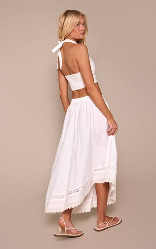 White Ensemble Jupe Longue En Coton Avec Détails Brodés | Taille 38 - PrettyLittleThing - Modalova