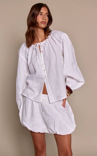 White Jupe Mini Coordonnée En Coton À Volants | Taille 42 - PrettyLittleThing - Modalova