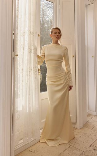 Lemon Jupe Longue Satinée Froncée | Taille 36 - PrettyLittleThing - Modalova