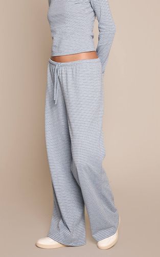 Blue Pantalon Coordonné En Coton Rayé À Taille Élastiquée | Taille 42 - PrettyLittleThing - Modalova