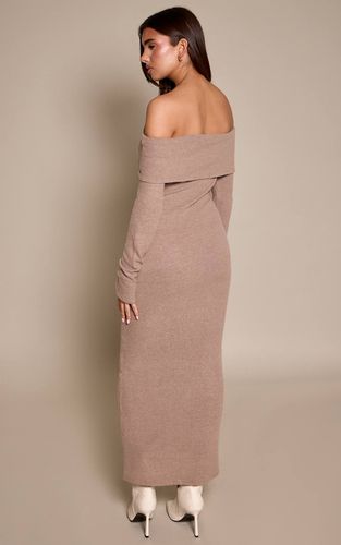 Robe Longue Côtelée Bardot Boutonnée | Taille 42 - PrettyLittleThing - Modalova