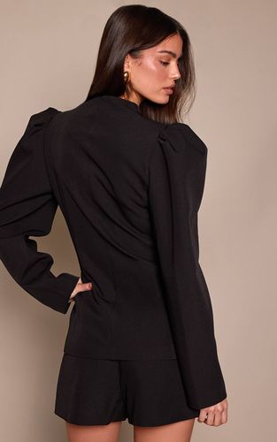 Black Blazer Cintré À Manches Froncées | Taille 42 - PrettyLittleThing - Modalova