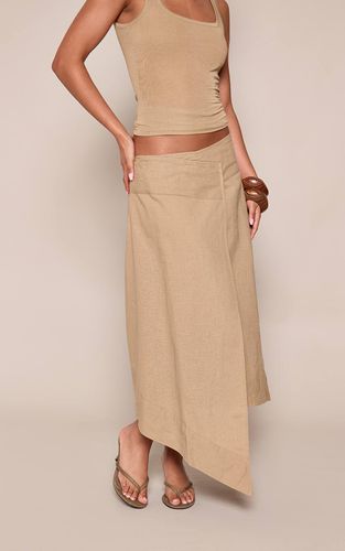 Olive Jupe Midaxi En Coton À Ourlet Mouchoir | Taille 32 - PrettyLittleThing - Modalova