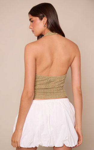 Olive Haut Col Bénitier Dos Nu Texturé | Taille 42 - PrettyLittleThing - Modalova
