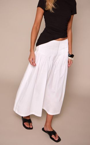 White Jupe Longue En Coton À Taille Basse | Taille 42 - PrettyLittleThing - Modalova