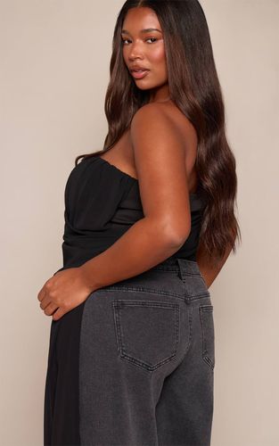 Black Haut Corset Drapé À Décolleté Plongeant Avec Détail Drapé | Taille 46 - PrettyLittleThing - Modalova